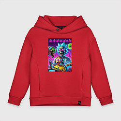 Толстовка оверсайз детская Rick and Morty - racing esports, цвет: красный