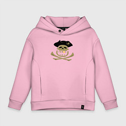 Толстовка оверсайз детская Веселый пират, цвет: светло-розовый