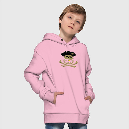 Детское худи оверсайз Веселый пират / Светло-розовый – фото 4
