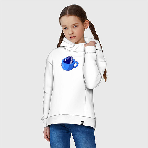 Детское худи оверсайз Космос в кружке / Белый – фото 3