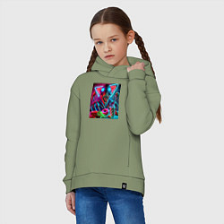 Толстовка оверсайз детская Последствие употребления фастфуда, цвет: авокадо — фото 2