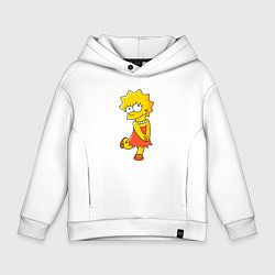 Толстовка оверсайз детская Lisa Simpson, цвет: белый