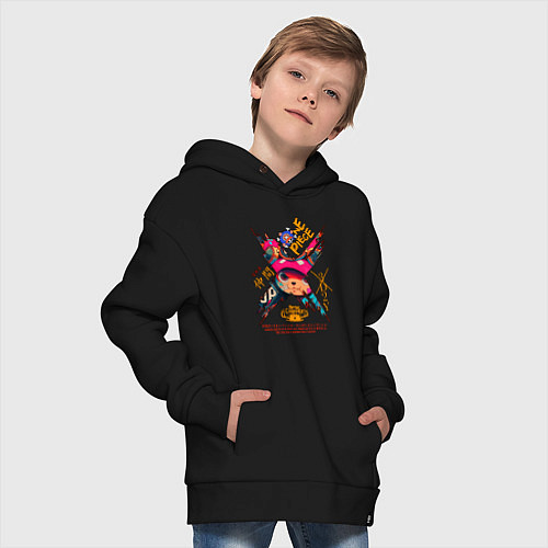 Детское худи оверсайз One Piece Chopper Tony Tony / Черный – фото 4