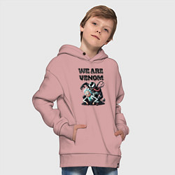 Толстовка оверсайз детская Rick and slime - we are Venom, цвет: пыльно-розовый — фото 2