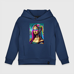 Толстовка оверсайз детская The Gioconda of our days is eclectic, цвет: тёмно-синий