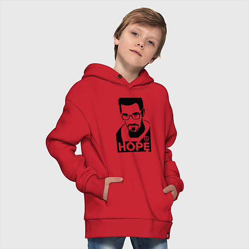 Детское худи оверсайз Gordon Freeman - надежда / Красный – фото 4