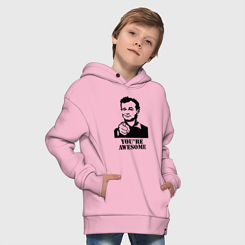 Детское худи оверсайз Билл Мюррей - ты потрясен / Светло-розовый – фото 4