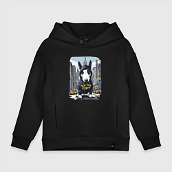 Толстовка оверсайз детская Булли - нью-йоркский хулиган, цвет: черный