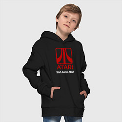 Толстовка оверсайз детская Atari logo - start game now, цвет: черный — фото 2
