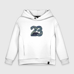 Толстовка оверсайз детская Двадцать три, цвет: белый