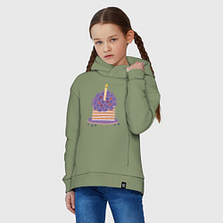 Толстовка оверсайз детская Тортик, цвет: авокадо — фото 2