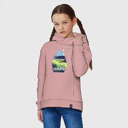Толстовка оверсайз детская Nature Totoro, цвет: пыльно-розовый — фото 2