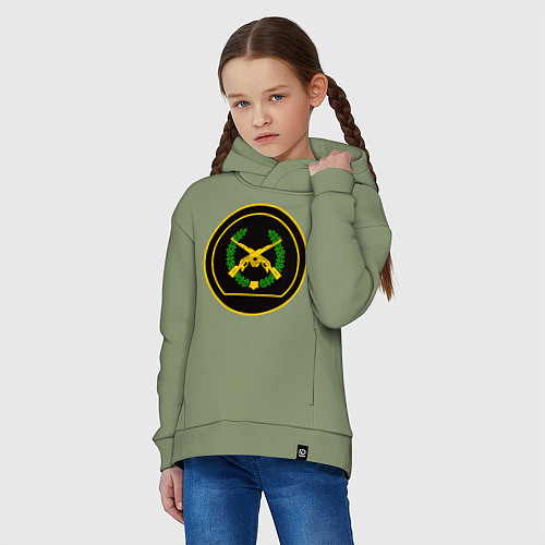 Детское худи оверсайз Мотострелковые войска: шеврон без текста / Авокадо – фото 3