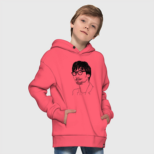 Детское худи оверсайз Хидэо Кодзима / Коралловый – фото 4