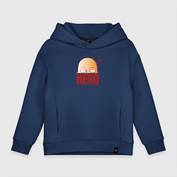 Толстовка оверсайз детская Ванпанч герой hero, цвет: тёмно-синий