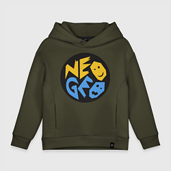 Толстовка оверсайз детская Neo geo logo, цвет: хаки