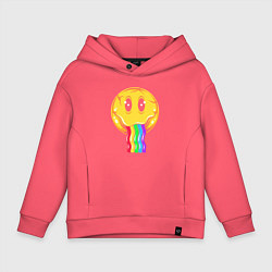 Толстовка оверсайз детская Rainbow smile, цвет: коралловый
