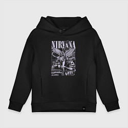 Толстовка оверсайз детская Nirvana grunge, цвет: черный
