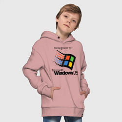 Толстовка оверсайз детская Предназначен для windows 95, цвет: пыльно-розовый — фото 2