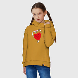 Толстовка оверсайз детская Love hands, цвет: горчичный — фото 2