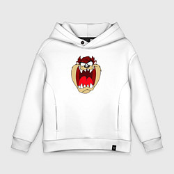 Толстовка оверсайз детская Tasmanian Devil, цвет: белый