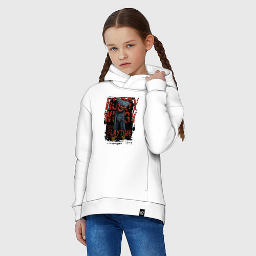 Детское худи оверсайз Хагги Вагги из Poppy Playtime / Белый – фото 3