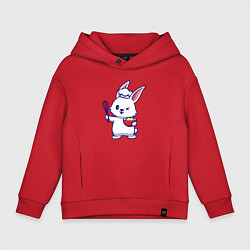 Толстовка оверсайз детская Зайка поварёнок, цвет: красный
