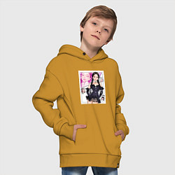 Толстовка оверсайз детская Blackpink - Jennie, цвет: горчичный — фото 2