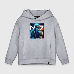 Толстовка оверсайз детская Mass Effect - character ai art fantasy, цвет: меланж