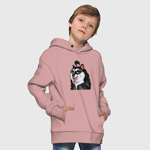 Детское худи оверсайз NFT Doge - Kiss / Пыльно-розовый – фото 4