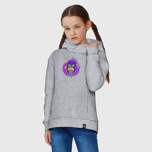 Детское худи оверсайз Purple monkey / Меланж – фото 3