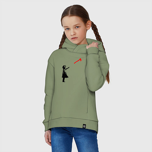 Детское худи оверсайз Девочка и топор / Авокадо – фото 3