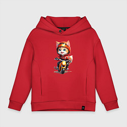 Толстовка оверсайз детская Мотокиса, цвет: красный