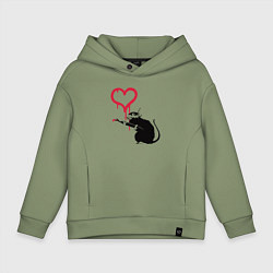 Толстовка оверсайз детская Rat heart, цвет: авокадо