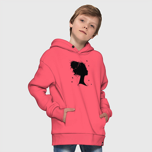 Детское худи оверсайз Flower girl / Коралловый – фото 4