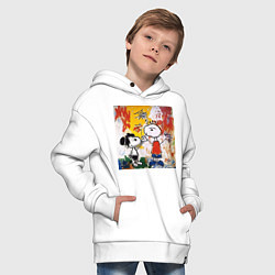 Толстовка оверсайз детская Граффити Снупи, цвет: белый — фото 2