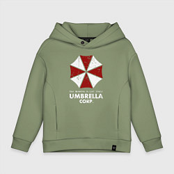 Толстовка оверсайз детская Umbrella corporation logo, цвет: авокадо