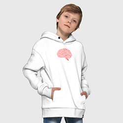 Толстовка оверсайз детская Мозг иллюстрация, цвет: белый — фото 2