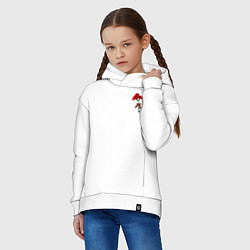 Толстовка оверсайз детская Гвоздики и георгиевская лента, цвет: белый — фото 2