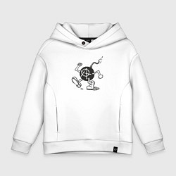 Толстовка оверсайз детская Bomb anarchy, цвет: белый