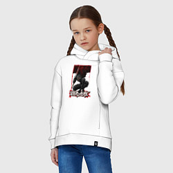 Толстовка оверсайз детская Берсерк Гатс меч, цвет: белый — фото 2