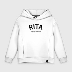 Толстовка оверсайз детская Rita never alone - motto, цвет: белый