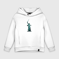 Толстовка оверсайз детская Родина мать победа, цвет: белый