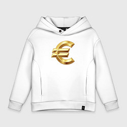 Толстовка оверсайз детская Евро валюта, цвет: белый
