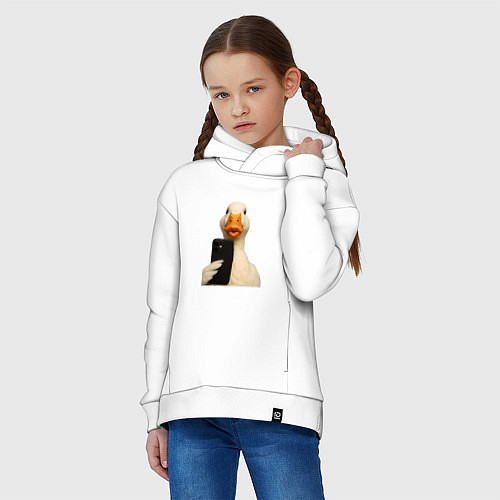 Детское худи оверсайз Дакфейс / Белый – фото 3