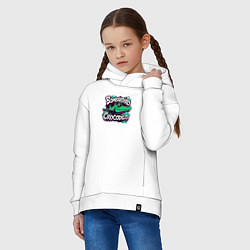 Толстовка оверсайз детская Бомбардиро крокодило в стиле граффити, цвет: белый — фото 2
