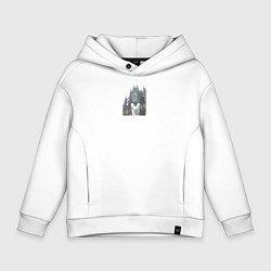 Толстовка оверсайз детская Зайяц турист, цвет: белый