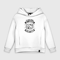 Толстовка оверсайз детская Я не выхожу без камеры, цвет: белый