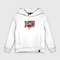 Толстовка оверсайз детская Логотип Bones, цвет: белый