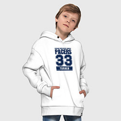 Толстовка оверсайз детская Indiana - Myles Turner, цвет: белый — фото 2